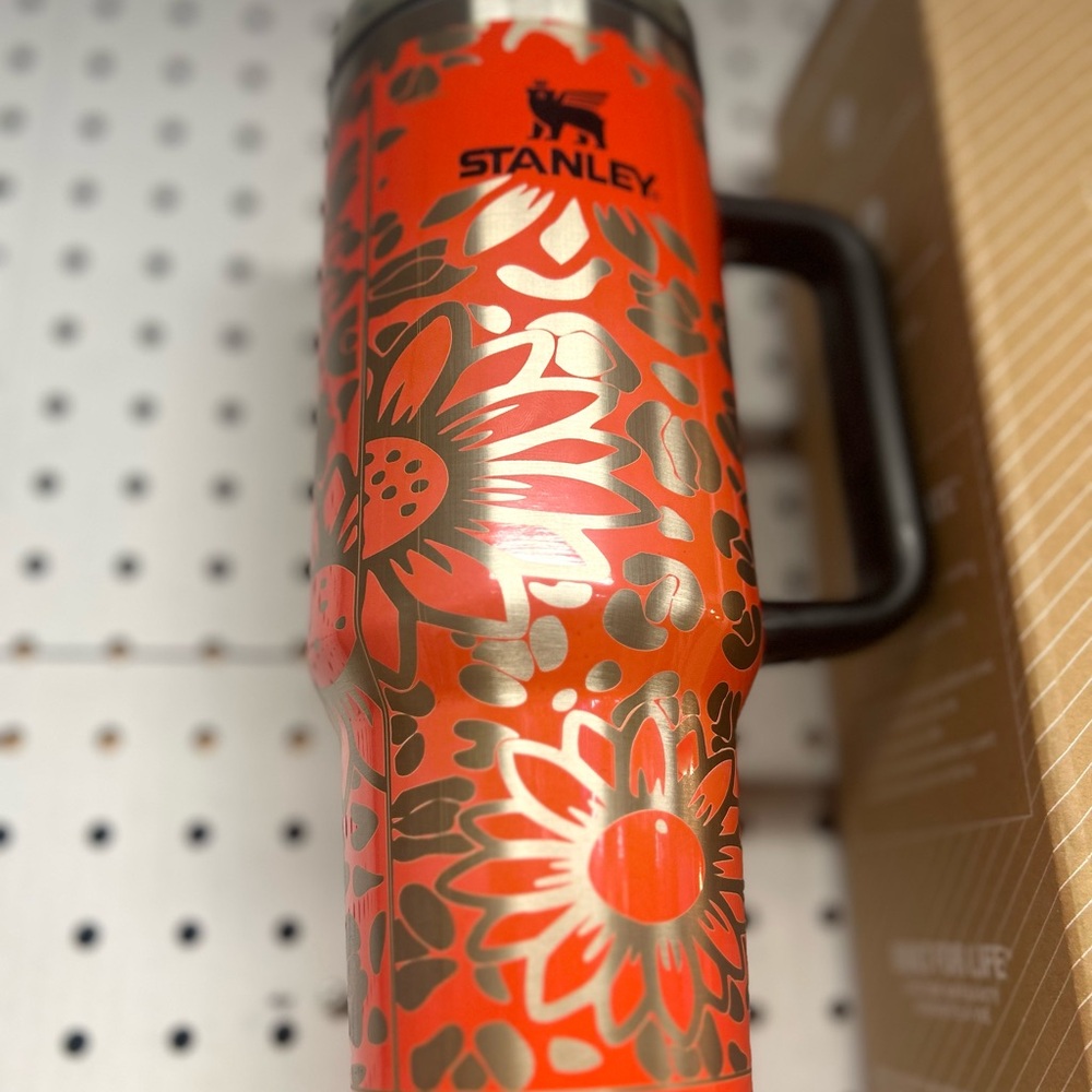 Stanley Orange Sunflowers 40oz Tumbler custom engraving